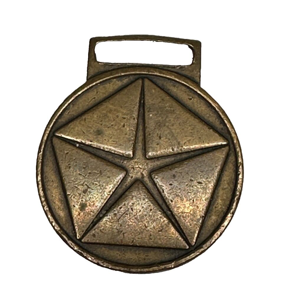 CHRYSLER Vintage Emblem Fob Keychain engraved with serial number